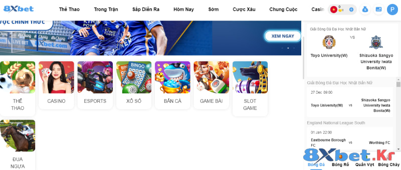 Chọn chuyên mục game slot trên 8Xbet