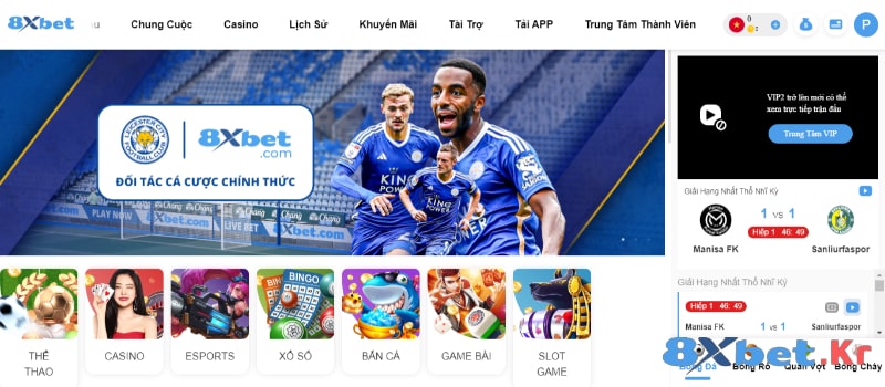 Chọn mục casino 8Xbet