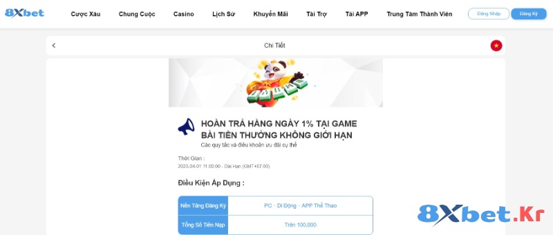 Điều kiện áp dụng khuyến mãi game bài nhà cái 8Xbet