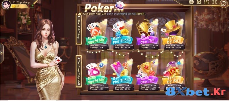 Game bài Poker 8Xbet