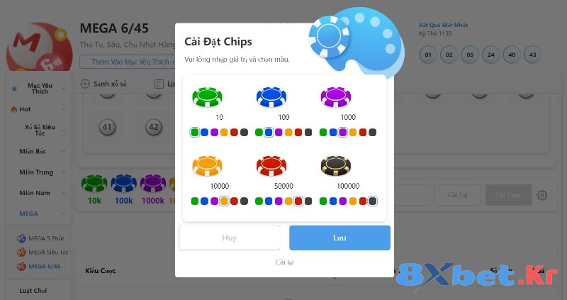 Giới hạn cược mỗi vé xổ số trên 8Xbet