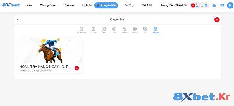 Khuyến mãi đua ngựa 8Xbet